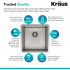 Kraus Standart PRO Series KHU10117 - Undermount Single Bowl Stainless Steel Kitchen Sink Features