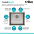 Kraus Standart PRO Series KHU10121 - Undermount Single Bowl 16 Gauge Stainless Steel Kitchen Sink Features
