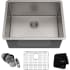 Kraus Standart PRO Series KHU10123 - 23" Undermount Single Bowl 16 Gauge Stainless Steel Kitchen Sink with Accessories