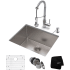 Kraus Standart PRO Series KHU10123161053CH - 23 Inch Undermount Single Bowl Kitchen Sink with Commercial Pull-Down Faucet and Soap Dispenser