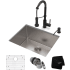 Kraus Standart PRO Series KHU10123161053MB - 23" Undermount Kitchen Sink w/ Bolden Commercial Pull-Down Faucet and Soap Dispenser in Matte Black