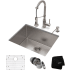 Kraus Standart PRO Series KHU10123161053SS - 23" Undermount Kitchen Sink w/ Bolden Commercial Pull-Down Faucet and Soap Dispenser in Stainless Steel