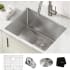 Kraus Standart PRO Series KHU10124L - 24" Undermount 16 Gauge Stainless Steel Single Bowl Laundry Utility Sink