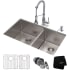 Kraus Standart PRO Series KHU10333161053CH - 33" Undermount Kitchen Sink w/ Bolden Commercial Pull-Down Faucet and Soap Dispenser in Chrome