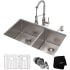 Kraus Standart PRO Series KHU10333161053SSCH - 33 Inch Undermount Double Bowl Stainless Steel Kitchen Sink