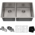 Kraus Standart PRO Series KHU10433 - 33" Undermount 60/40 Double Bowl 16 Gauge Stainless Steel Kitchen Sink