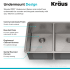 Kraus Standart PRO Series KHU10433 - Undermount Double Bowl Stainless Steel Kitchen Sink Feature