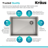 Kraus Standart PRO Series KHU11027 - Undermount Single Bowl Stainless Steel Kitchen Sink Features