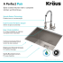 Kraus Pax Series KHU24L161053SSCH - 24" Undermount Utility Sink w/ Bolden Commercial Pull-Down Faucet
