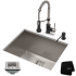 Kraus Pax Series KHU24L161053SSMB - 24 Inch Undermount Single Bowl Laundry and Utility Sink