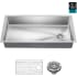 Kraus Fairlane KHU6403355 - 33” ADA Compliant Undermount Single Bowl 18-Gauge Stainless Steel Kitchen Sink