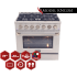 Kucht Professional KNG361S - 36 Inch Freestanding Dual Fuel Range