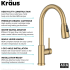 Kraus Coda Series KPF1626BB - 2-Function Single Handle Pull Down Kitchen Faucet in Spot-Free Brushed Brass