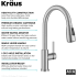 Kraus Coda Series KPF1626CH - 2-Function Single Handle Pull Down Kitchen Faucet in Chrome
