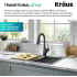Kraus Merlin™ Series KPF1674MB - Transitional Single Handle Pull-Down Kitchen Faucet in Matte Black
