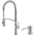 Kraus Sellette KPF1683SFSKSD80SFS - Commercial Style Pull-Down Kitchen Faucet with Deck Plate and Soap Dispenser in Spot Free Stainless Steel