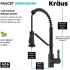 Kraus Britt™ Series KPF1693MB - 2-Function Single Handle Pull Down Kitchen Faucet in Matte Black
