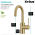 Kraus Oletto Series KPF2600BB - Single Handle Bar/Prep Kitchen Faucet Dimension