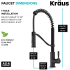 Kraus KPF2635MB - Commercial Style 2-Function Single Handle Pull Down Kitchen Faucet in Matte Black