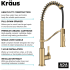 Kraus KPF2635SFBB - Commercial Style 2-Function Single Handle Pull Down Kitchen Faucet in Spot-Free Brushed Brass
