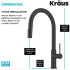 Kraus KPF2654MB - Modern Industrial Pull-Down Single Handle Kitchen Faucet Dimension