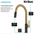Kraus Oletto Series KPF2820BBMB - Single Handle Pull Down Kitchen Faucet Dimension