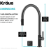 Kraus Oletto Series KPF2821MBSFSB - Single Handle Pull Down Kitchen Faucet Dimension
