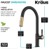 Kraus KPF2840SFBBMB - 2-Function Single Handle Pull Down Kitchen Faucet in Spot-Free Brushed Brass / Matte Black