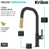 Kraus KPF2841SFBBMB - 2-Function Single Handle Pull Down Kitchen Faucet in Spot-Free Brushed Brass / Matte Black