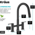 Kraus Oletto Series KPF3122MB - Bridge Kitchen Faucet with Pull-Down Sprayhead Dimension