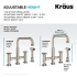Kraus Urbix KPF3125MBGRCC - Industrial Bridge Kitchen Faucet Dimension