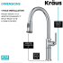 Kraus Allyn KPF4100CH - Single Handle Pull Down Kitchen Faucet Dimension
