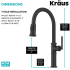 Kraus Allyn KPF4100MB - Single Handle Pull Down Kitchen Faucet Dimension