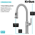 Kraus Allyn KPF4100SFS - Single Handle Pull Down Kitchen Faucet Dimension