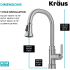 Kraus Allyn KPF4101SFS - Single Handle Pull Down Kitchen Faucet Dimension