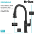 Kraus Allyn KPF4102MB - Single Handle Pull Down Kitchen Faucet Dimension