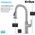 Kraus Allyn KPF4102SFS - Single Handle Pull Down Kitchen Faucet Dimension