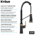 Kraus Allyn KPF4110BBMB - Commercial Style 2-Function Single Handle Pull Down Kitchen Faucet in Spot-Free Brushed Brass / Matte Black