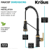 Kraus Allyn KPF4110BBMB - Commercial Style 2-Function Single Handle Pull Down Kitchen Faucet in Spot-Free Brushed Brass / Matte Black