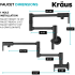 Kraus Oletto Series KPF5001MB - Wall Mount Pot Filler Kitchen Faucet with Retractable Arm in Matte Black