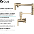 Kraus Oletto Series KPF5001SFACB - Wall Mount Pot Filler Kitchen Faucet with Retractable Arm in Spot-Free Antique Champagne Bronze