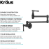 Kraus Allyn KPF5002MB - Wall Mount Pot Filler Kitchen Faucet with Retractable Arm in Matte Black