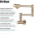 Kraus Bolden Series KPF5003SFACB - Wall Mount Pot Filler Kitchen Faucet with Retractable Arm in Spot-Free Antique Champagne Bronze