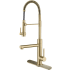 Kraus Artec Pro Series KPF1603DP03SFACB - Artec Pro™ 2-Function Commercial Style Pre-Rinse Kitchen Faucet with Pull-Down Spring Spout and Pot Filler in Spot Free Antique Champagne Bronze Finish with Matching Deck Plate