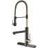 Kraus Artec Pro Series KPF1603SBBGDP03SB - Artec Pro™ 2-Function Commercial Style Pre-Rinse Kitchen Faucet with Pull-Down Spring Spout and Pot Filler in Black Stainless Steel/Brushed Gold