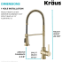 Kraus Britt™ Series KPF1690SFACB - Single Handle Commercial Kitchen Faucet Dimensions