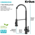 Kraus Britt™ Series KPF1691MB - Single Handle Commercial Kitchen Faucet Dimensions