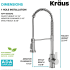 Kraus Britt™ Series KPF1691SFS - Single Handle Commercial Kitchen Faucet Dimensions