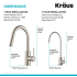 Kraus Oletto Series KPF2620FF100SFS - Single Handle Pull Down Kitchen Faucet Dimensions