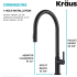 Kraus Oletto Series KPF2821MB - High-Arc Single Handle Pull-Down Kitchen Faucet in Matte Black Dimensions